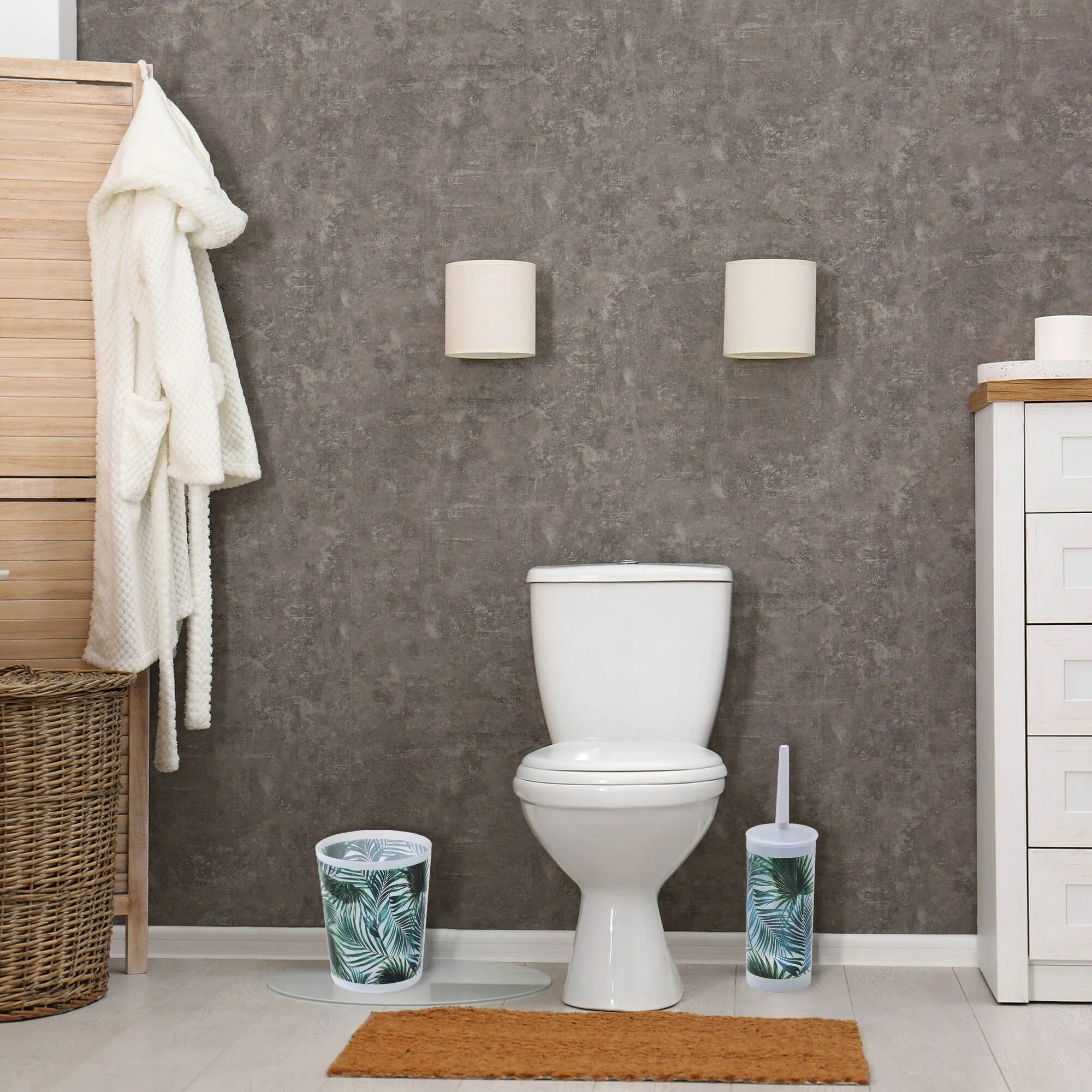 Outlet β Evideco Tropical Toilet Brush And Holder Set Plastic - 4"L X 4"W X 13.7"H 𧨠5 Outlet β Evideco Tropical Toilet Brush And Holder Set Plastic - 4"L X 4"W X 13.7"H 𧨠- Image 5