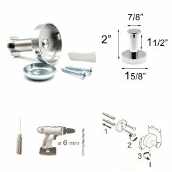 Cheapest ❤️ Evideco Wall Mount Bath Towel Single Robe Hook Polished Stainless Steal - 2H X 1.10W X1.10L 🎁 -Evideco Shop Wall Mount Bath Towel Single Robe Hook Polished Stainless Steal 2H X 1.10W x1.10L c98e9969 2796 422b a37f 6b53a57e16bd
