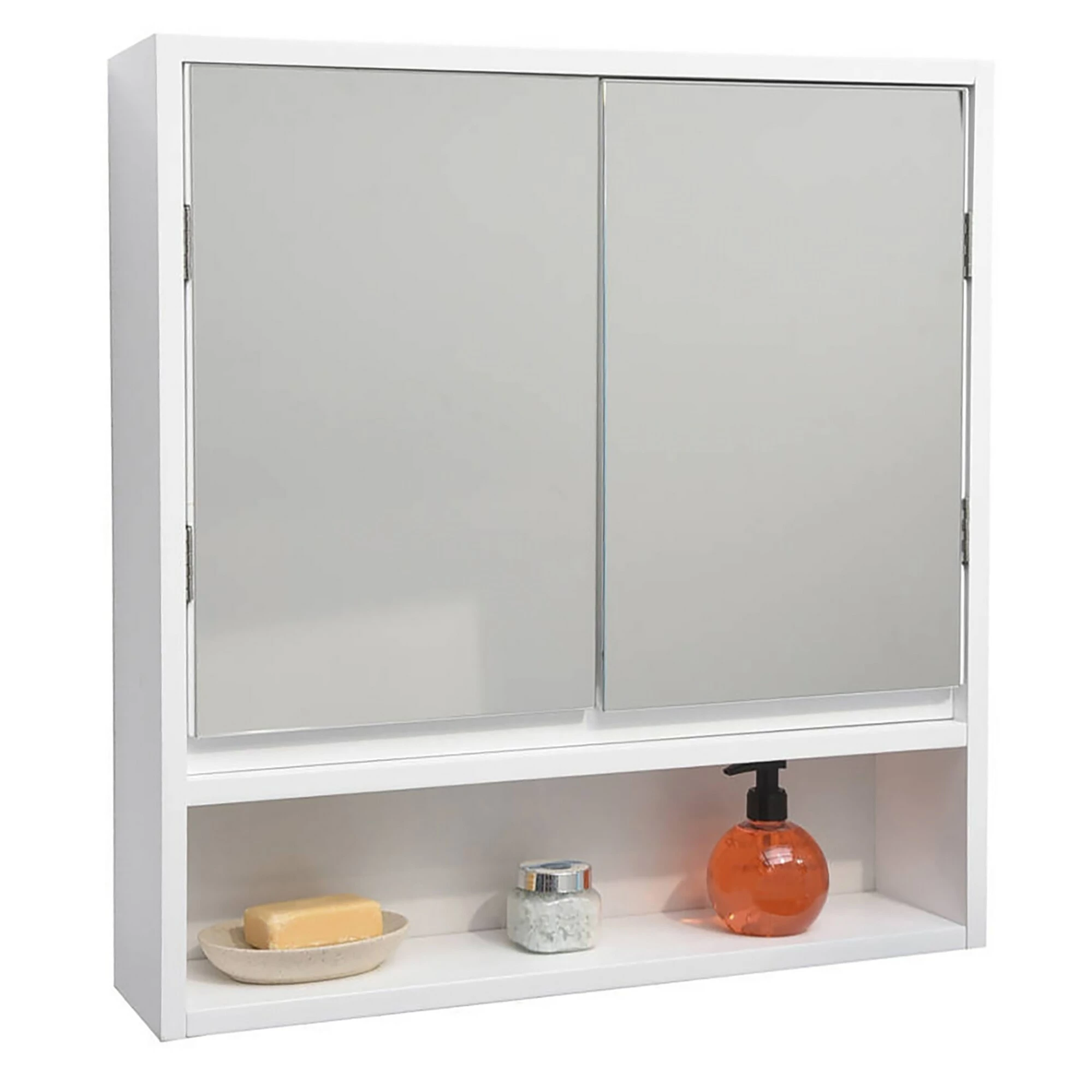 Best deal π Evideco Wall Mounted Mirrored Medicine Cabinet Miami White - 22.10"L X 5.10"W X 22.80"H β - Image 5