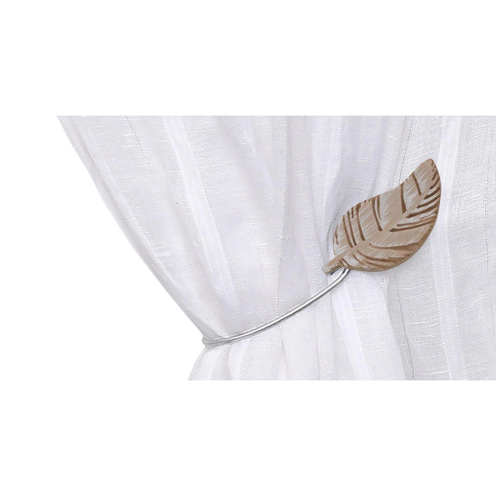 Coupon π Evideco Wooden Leave Tieback With Magnet Sonora Small Size - 1.8"W X 12.8"H X 0.1"D Natural π 11 Coupon π Evideco Wooden Leave Tieback With Magnet Sonora Small Size - 1.8"W X 12.8"H X 0.1"D Natural π - Image 11